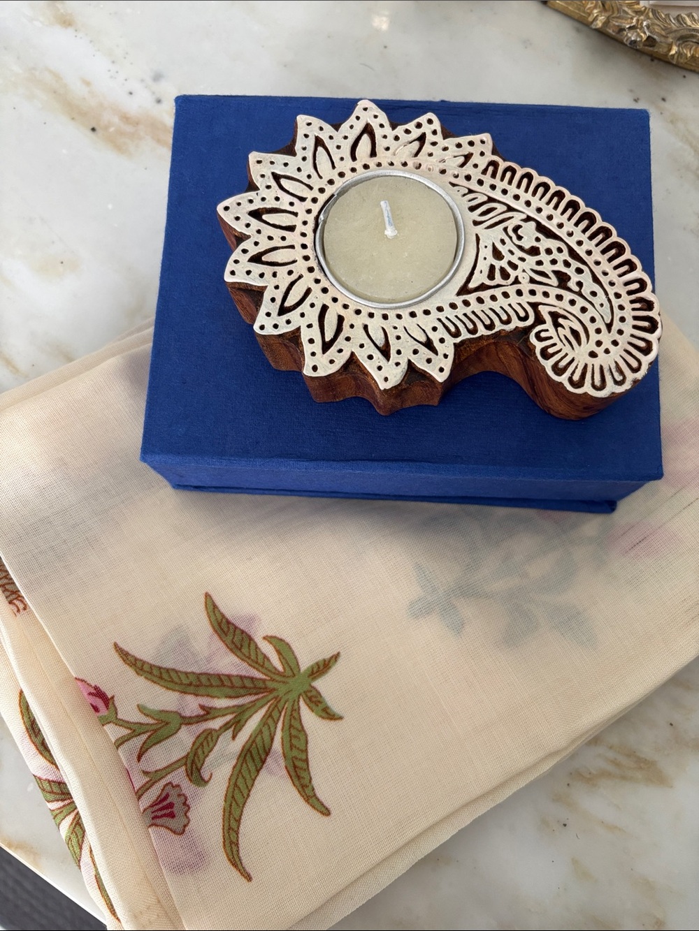 Diya and shawl
